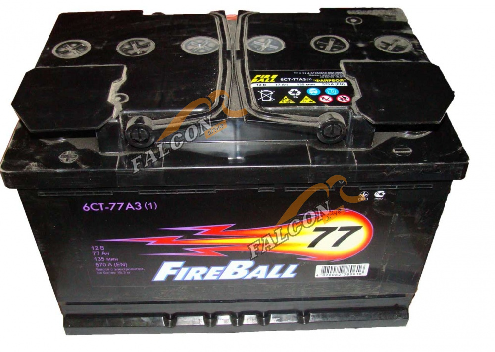 АКБ 77 Fire Ball (EN670) ДШВ 277х175х190 залит 