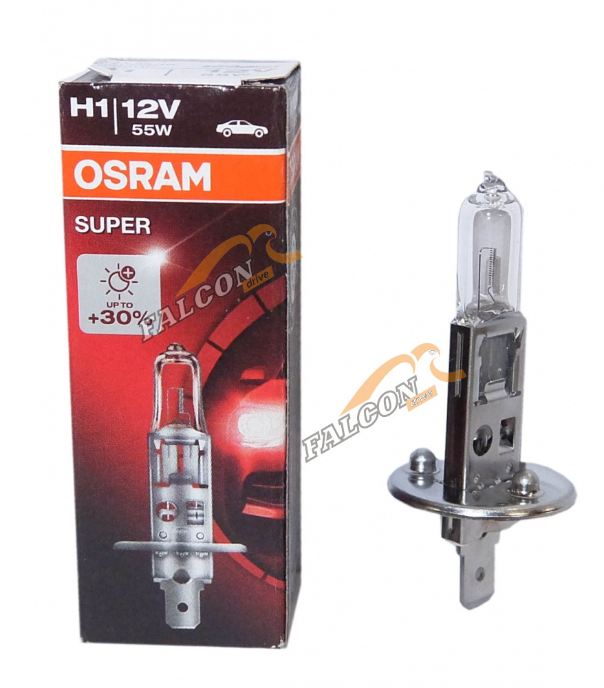 Лампа галог H1 12V55W+30% (Osram) 64150SUP P14.5s 