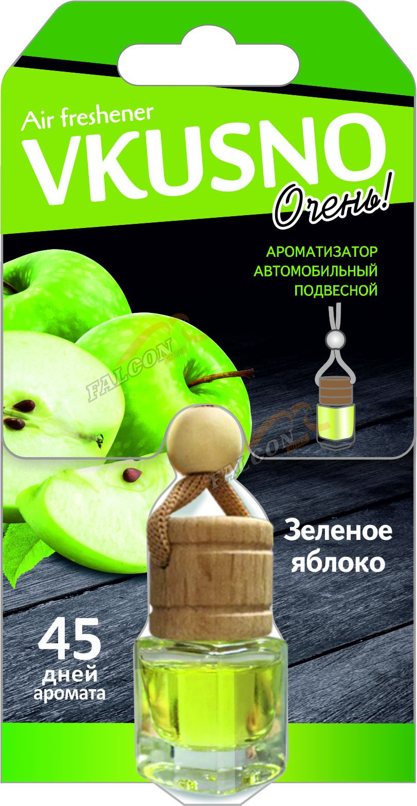 Ароматизатор подвес жидкий (FRESHCO) "Vkusno" Яблоко AR1VB001 дерево+стекло