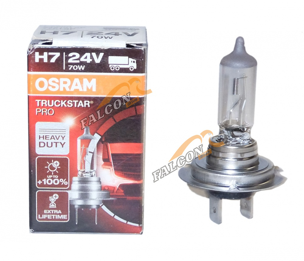 Лампа галог H7 24V70W+100% (Osram) TRUCKSTAR PRO 64215TSP PX26d 