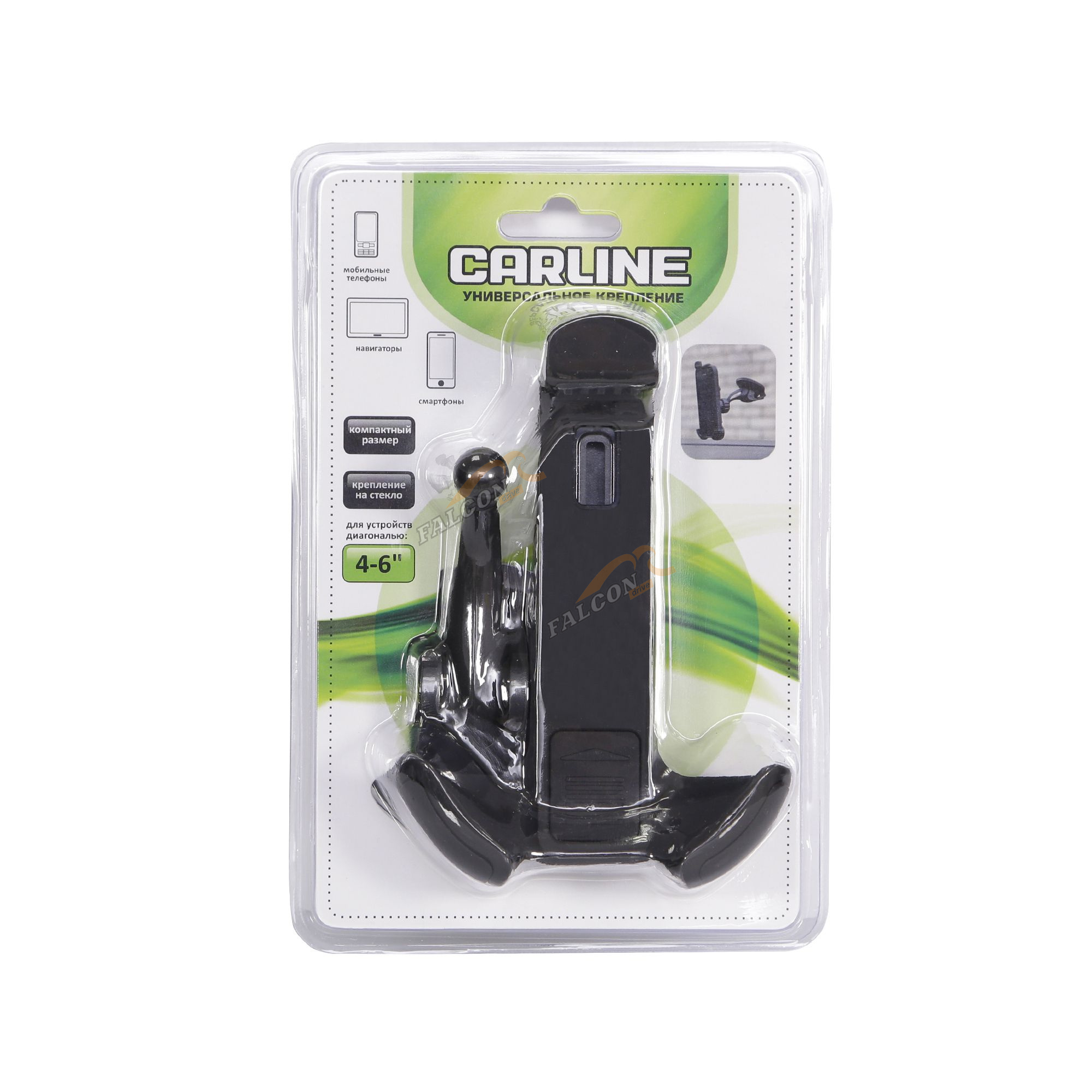 Держатель телефона, КПК, GPS (CARLINE) MG4-PB раздвижной для телефона на лобовое стекло