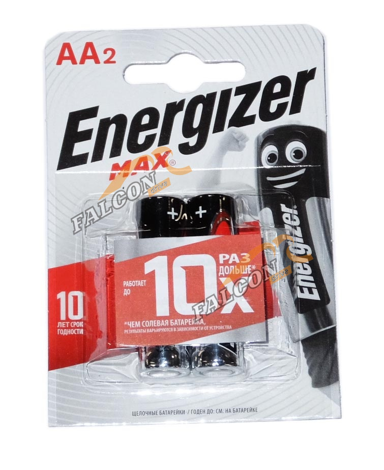 Батарейка AA (Energizer) 1,5V Alkalin, щелочная, блистер 2шт, пальчиковая  917-046