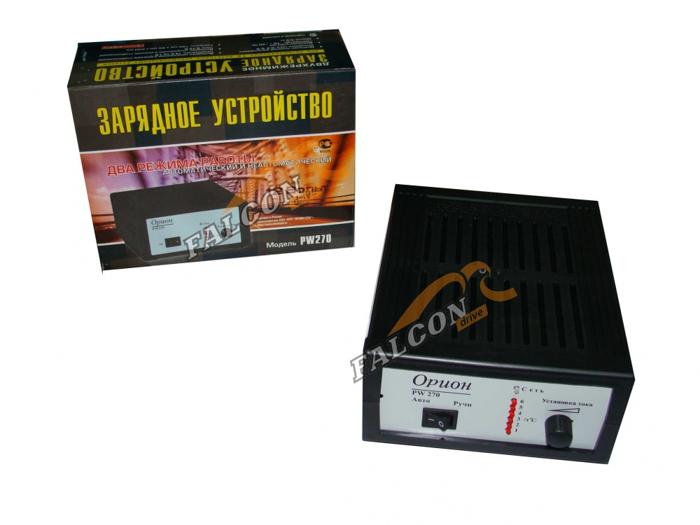 ЗУ  12V,  0-6А (Орион) PW 270, автомат/неавтомат, диод. индик. регул.