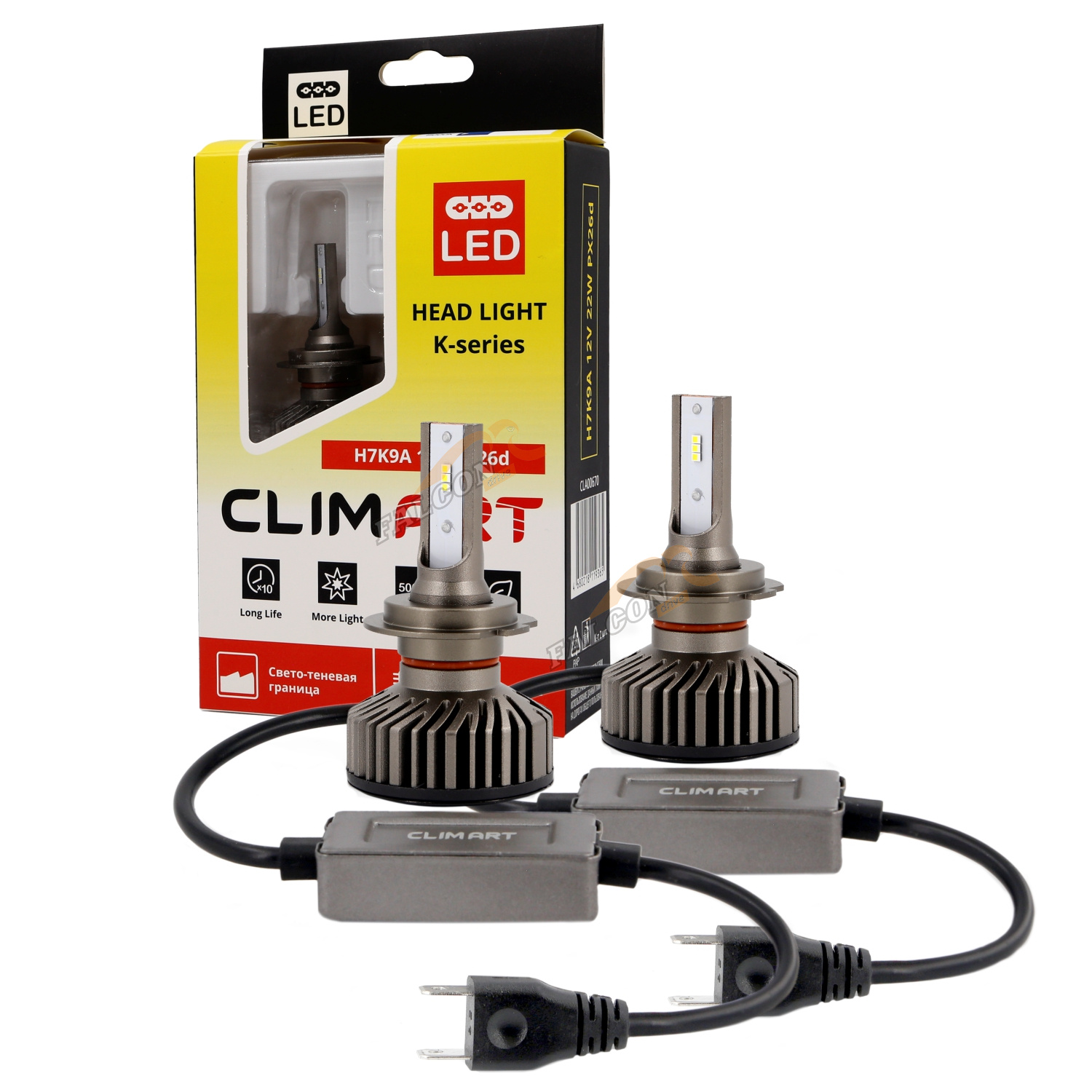 Лампа H7 светодиод 12V (Clim Art) H7K9A 12V PX26d  (H7) к-т 2 шт. CLA00670