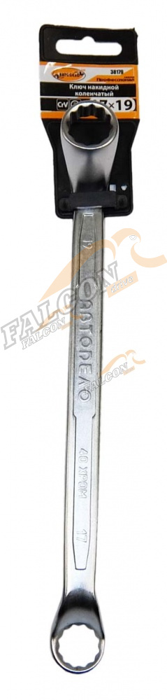 Ключ накидной коленч 17*19 (АвтоДело) Professional (13522) 38179