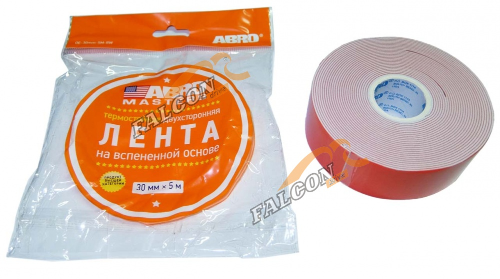Скотч двусторонний белый 30мм*5м (ABRO) Masters OE-30MM-5M-RW