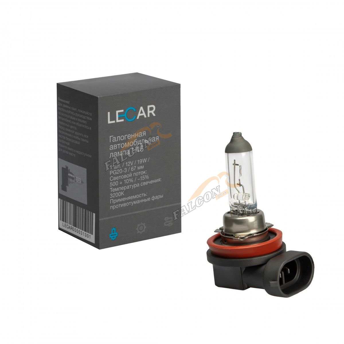 Лампа H16 галог 12V55W (LECAR) 