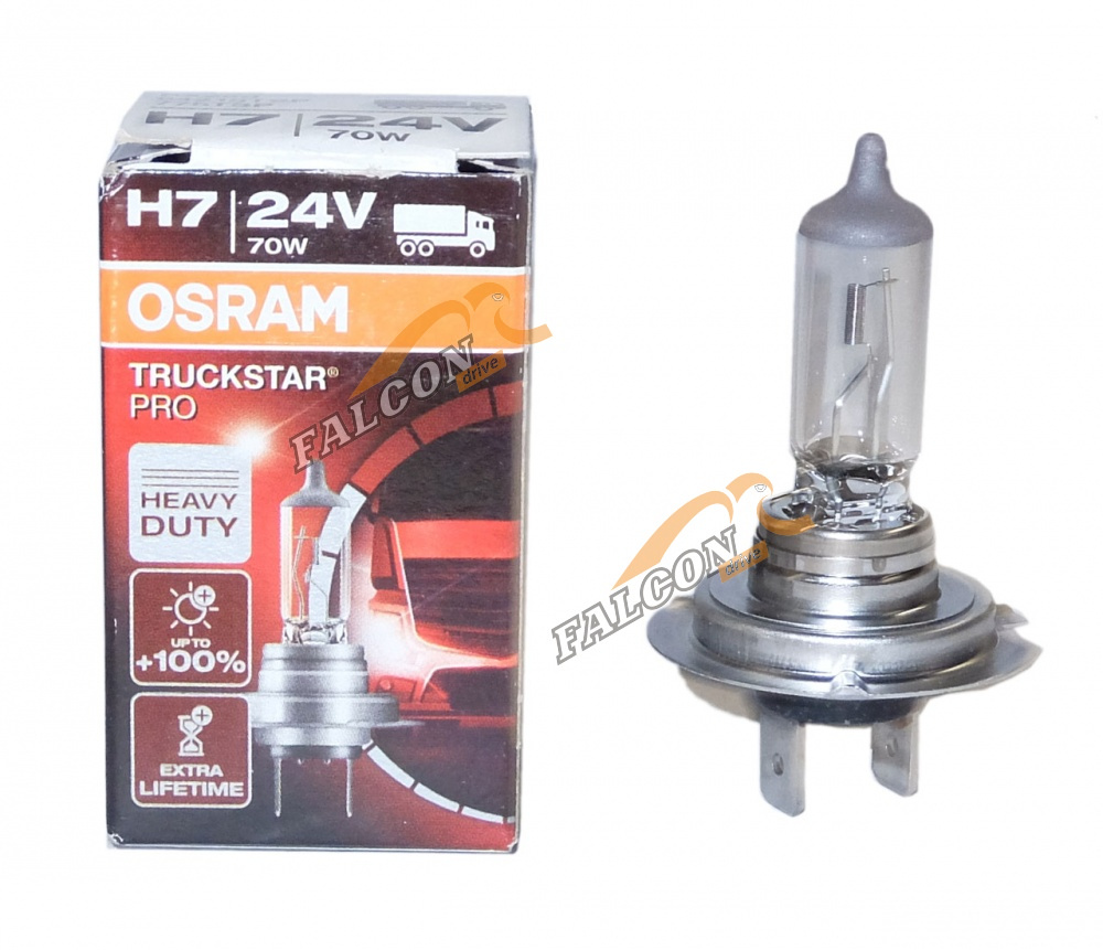 Лампа H7 галог 24V70W+100% (Osram) TRUCKSTAR PRO 64215TSP PX26d 