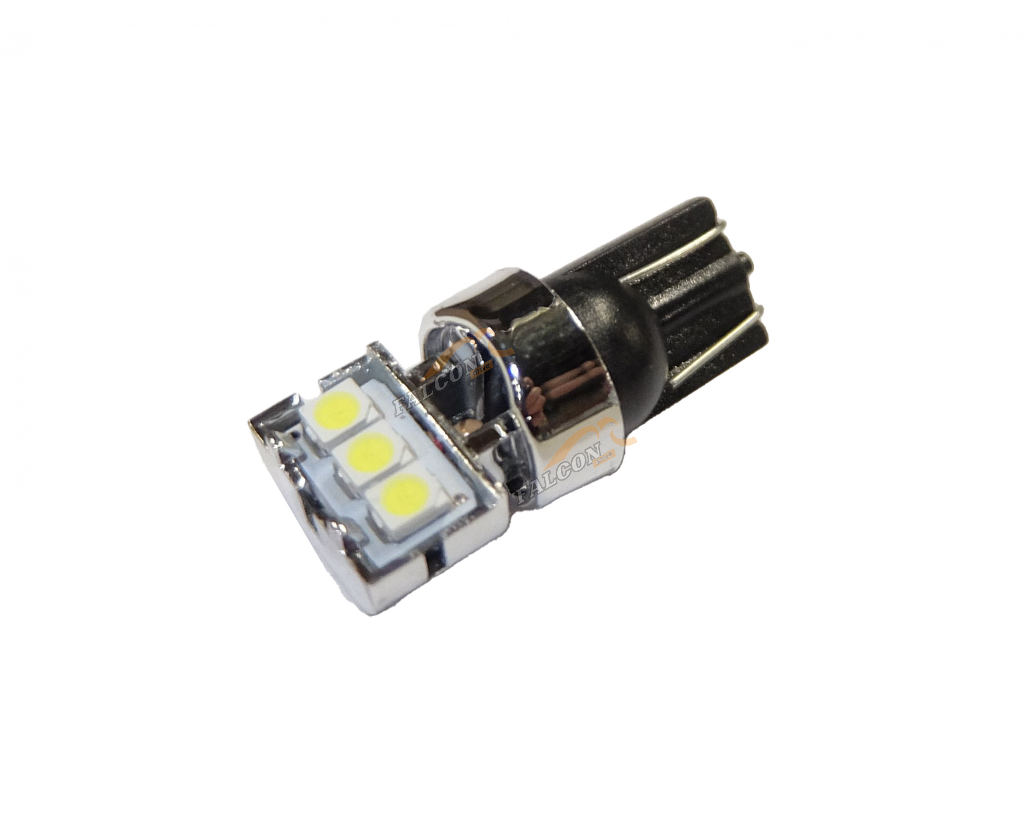 Светодиод 12V Т10W (MEGAPOWER) (W2,1x9,5d) 3 SMD 2835WHITE 6000K 54лм OLD