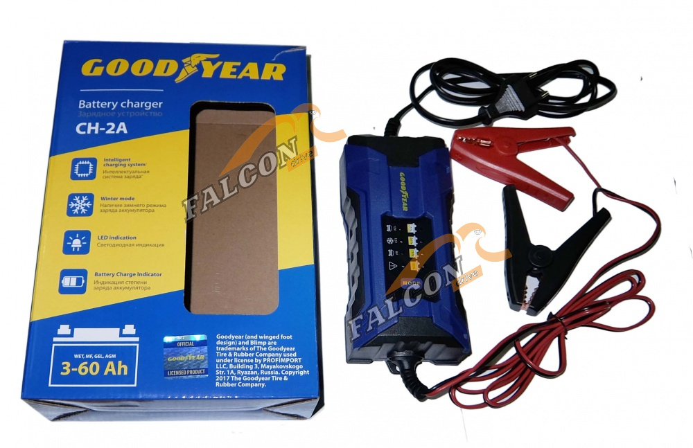 ЗУ 6/12V, 2А, 3-60 А/ч (GoodYear) CH2A, автомат. импульсное