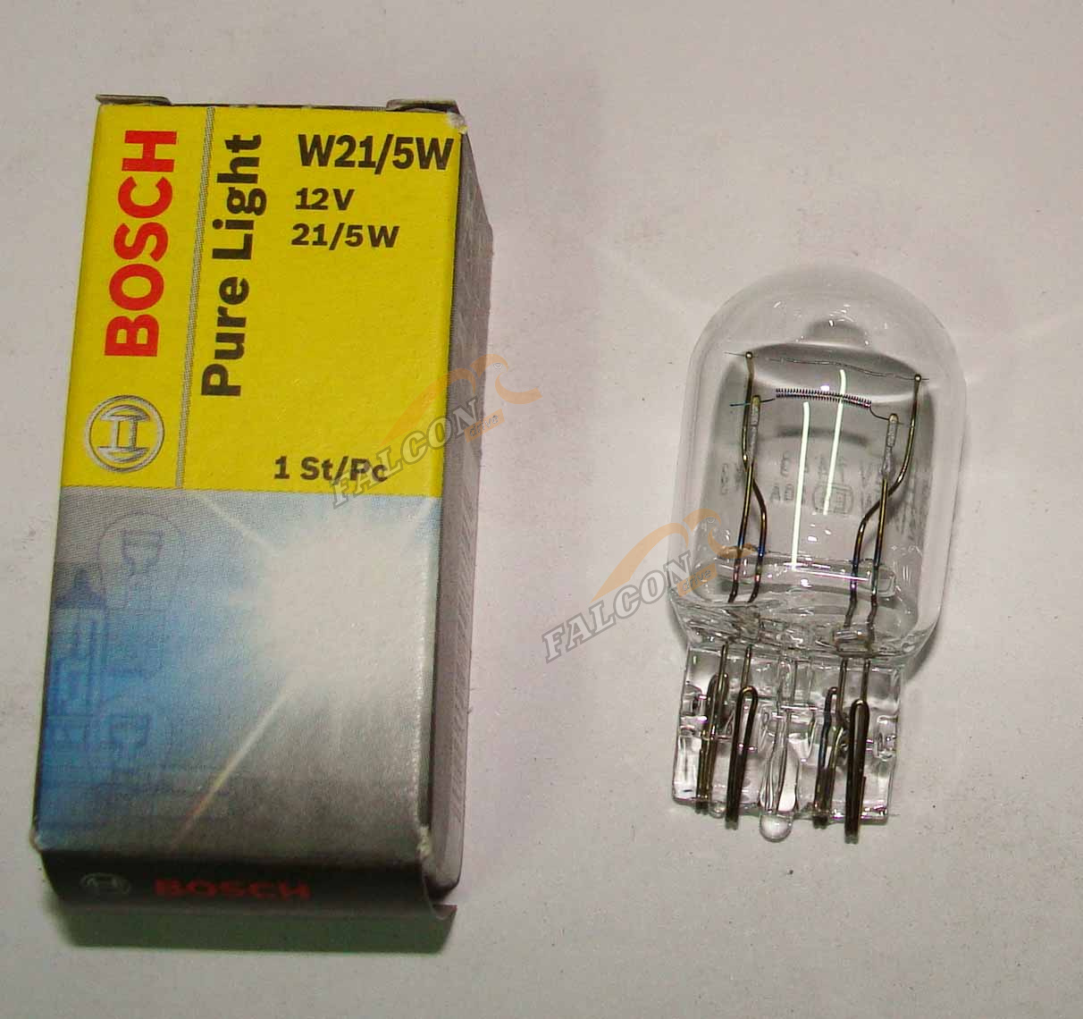 Лампа 12V21/5W (BOSCH) (б/ц)  (стоп+габариты)  (Германия) (2-х контакт ход огни КАЛИНА ГРАНТА)