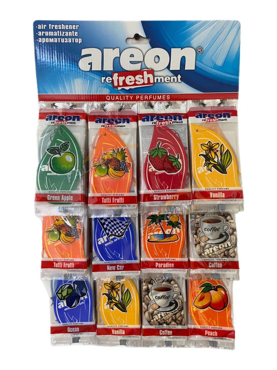 Ароматизатор подвес картон (AREON) Mon Classic Refreshment 60шт, 7 ароматов, на листе.
