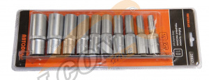 Головки набор 1/2" 12 гр удлин 10 пр (АвтоДело) планка (13342) 39837