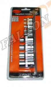 Головки набор 1/4", 1/2" Torx 9 пр (АвтоДело) планка (10696) 39829