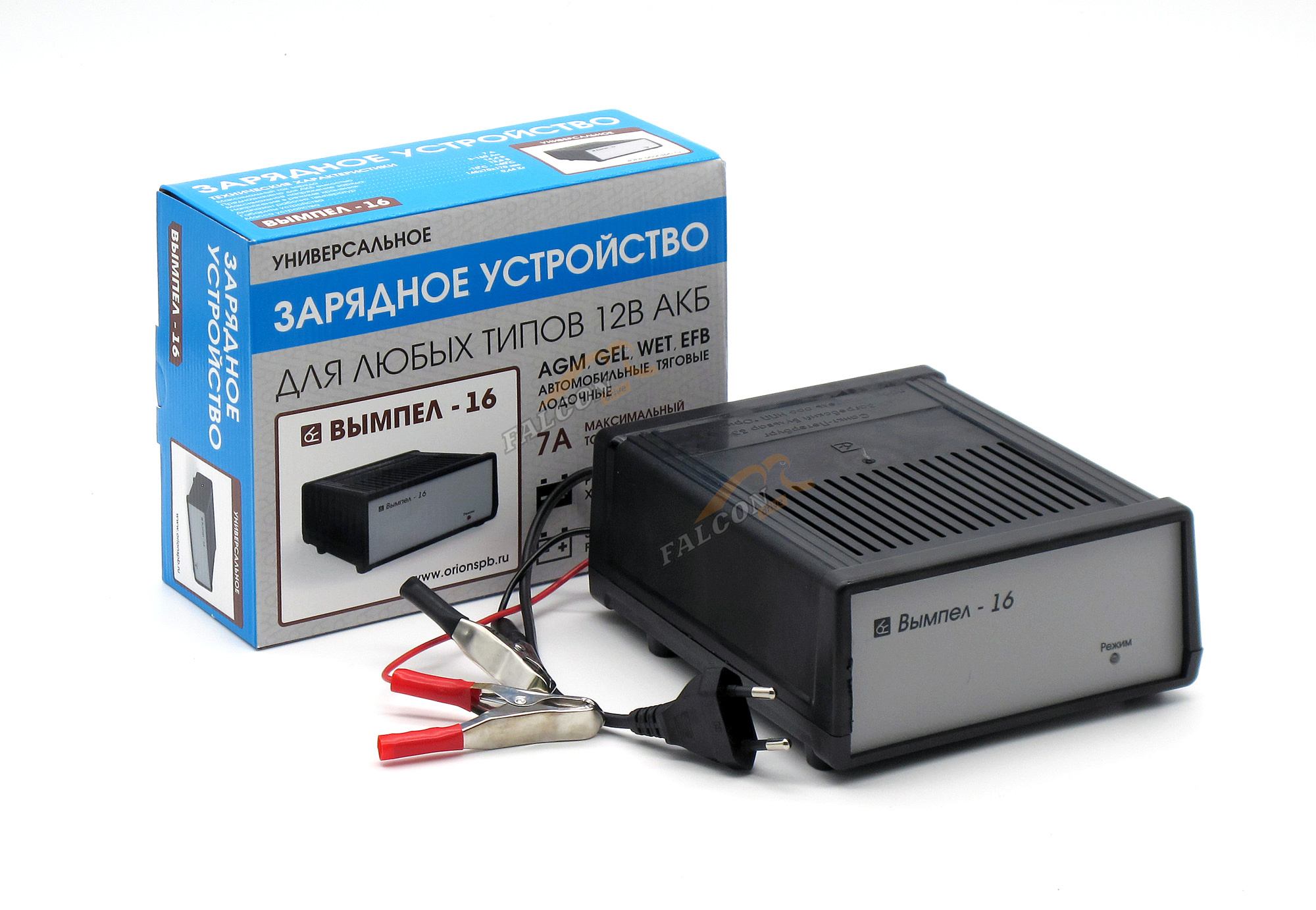 ЗУ  12V, 0-7А (Орион) Вымпел 16 автомат универсальный для любых типов 12В АКБ – AGM, GEL, WEB, EFB