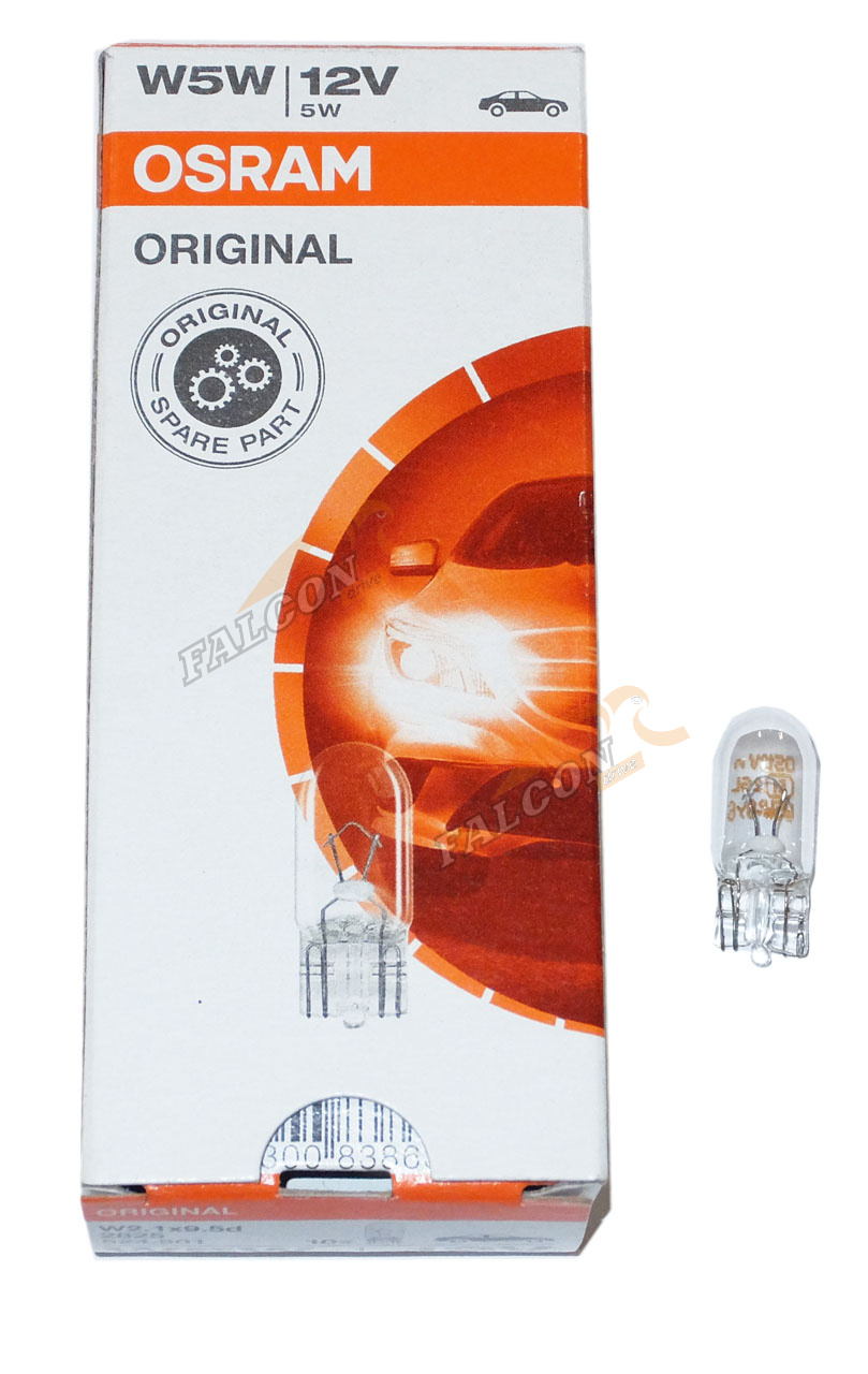 Лампа 12V5W (Osram)  (б/ц) (габариты, з/ход, салон, стоп) ( (Германия)