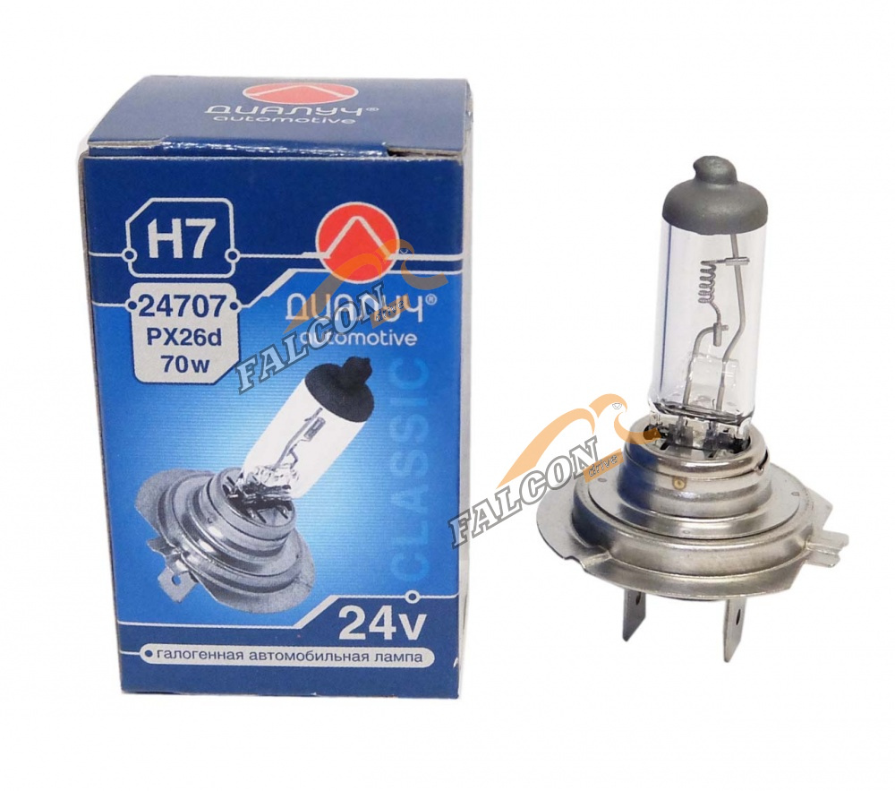 Лампа H7 галог 24V70W (ДИАЛУЧ) 24707