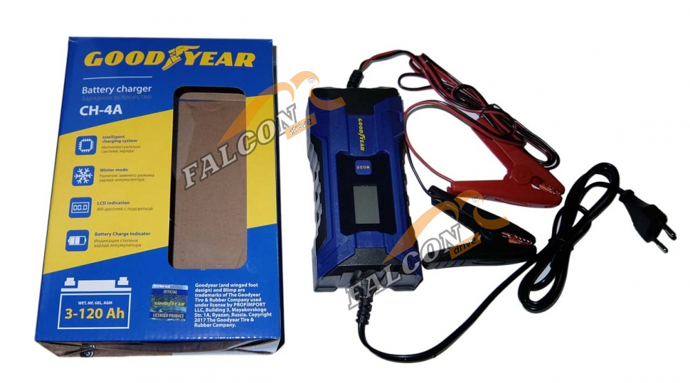 ЗУ 6/12V, 2А, 3-120 А/ч (GoodYear) CH4A, дисплей, автомат. импульсное